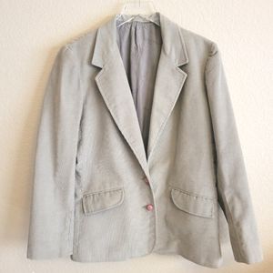 Oscar de la Renta Gray Corduroy Blazer Sz 15/16